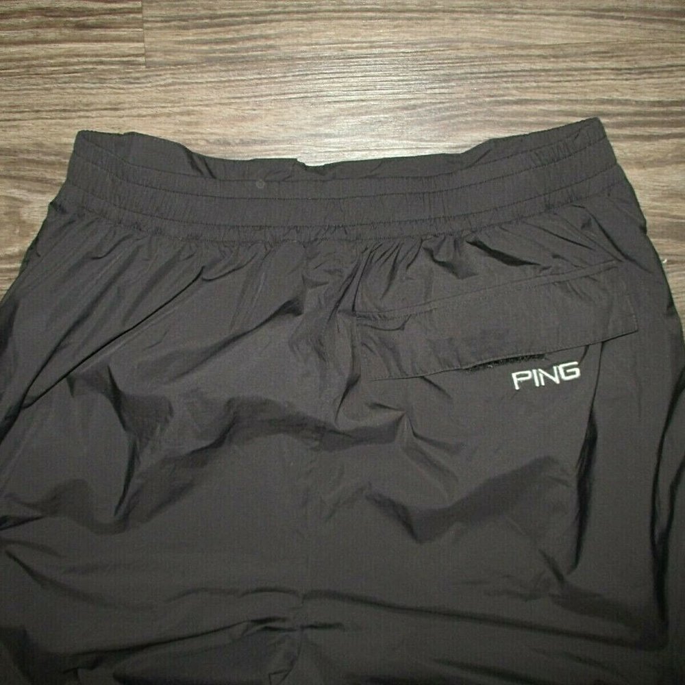 Mens Black Ping Golf Rain Pants LARGE Nylon